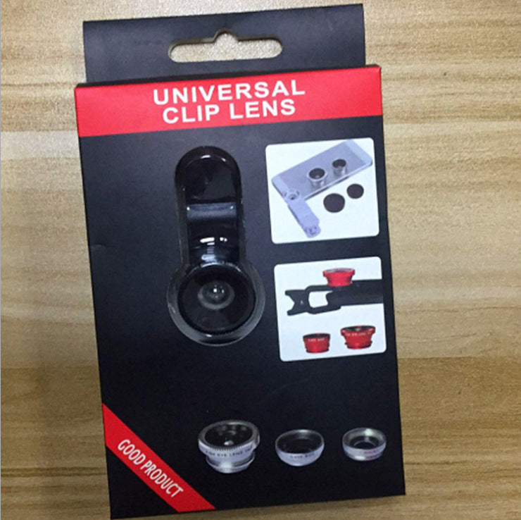 Mobile phone fisheye lens three-in-one mobile phone lens magnifying glass fisheye wide-angle macro Selfie