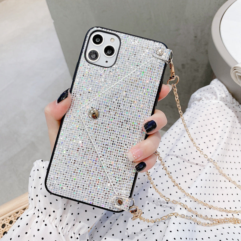 Diagonal cross purse for iPhome11Pro max mobile phone shell flash drill Huawei P40pro back card female 8