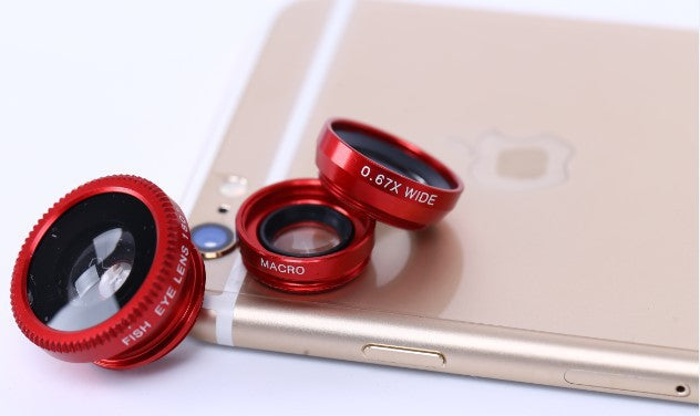 Mobile phone fisheye lens three-in-one mobile phone lens magnifying glass fisheye wide-angle macro Selfie