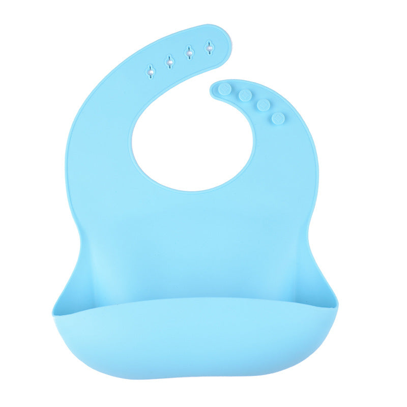 Silicone baby eating bib Easy to clean baby bib saliva towel Waterproof and leak-proof children's silicone saliva pocket