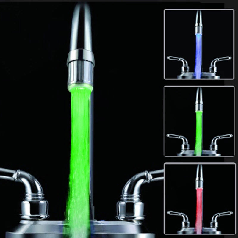led faucet temperature control/colorful/monochromatic luminous chameleon faucet light led luminous faucet external faucet