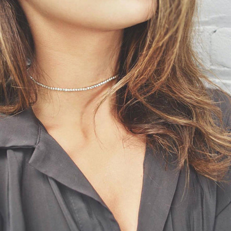 N5612 Europe and America simple temperament model diamond necklace women Clavicle necklace necklace choker hot items