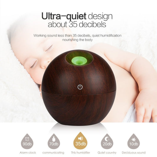 2019 foreign trade wood grain humidifier USB mini home bedroom prepaid baby mute moisturizing air purifier