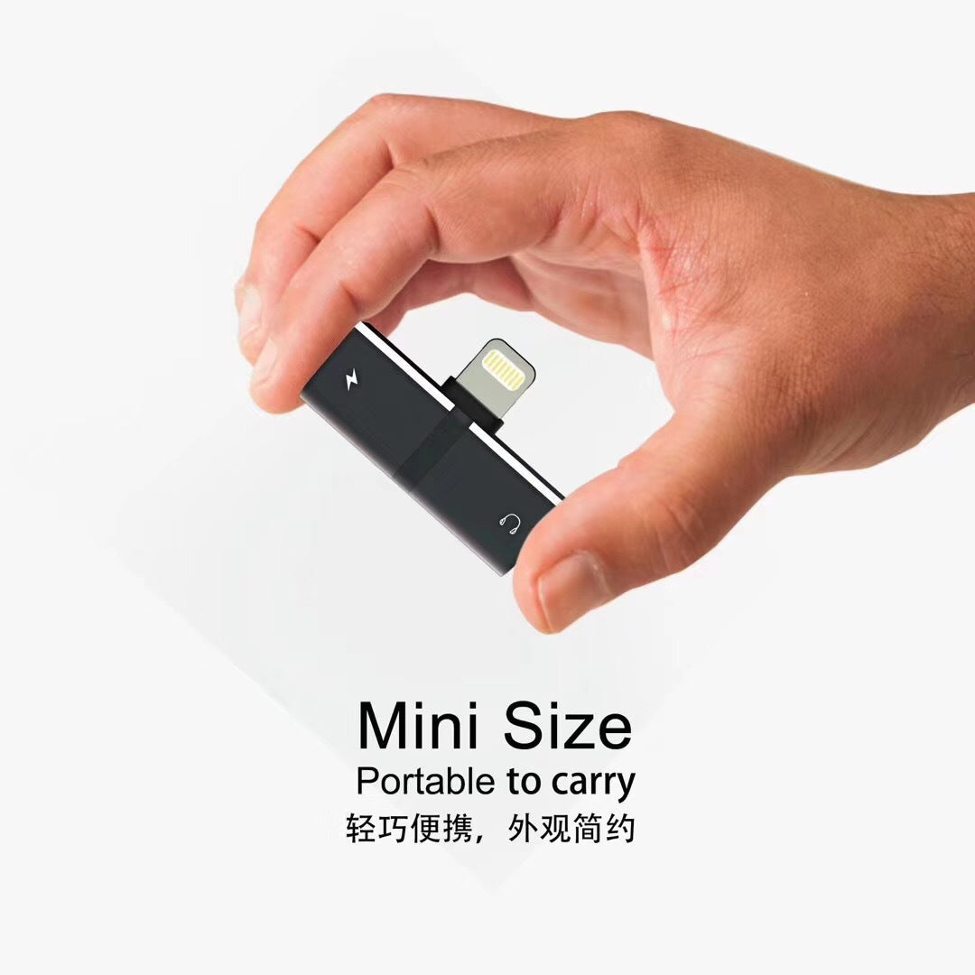 2 In 1 Dual Ports Headphone Adapter Phone Case Charger Audio Splitter 8Pin 1 To 2 Audio/Charging for Iphone X XR XS Max 7 8 Plus