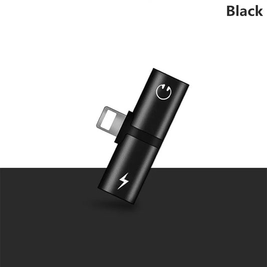 2 In 1 Dual Ports Headphone Adapter Phone Case Charger Audio Splitter 8Pin 1 To 2 Audio/Charging for Iphone X XR XS Max 7 8 Plus