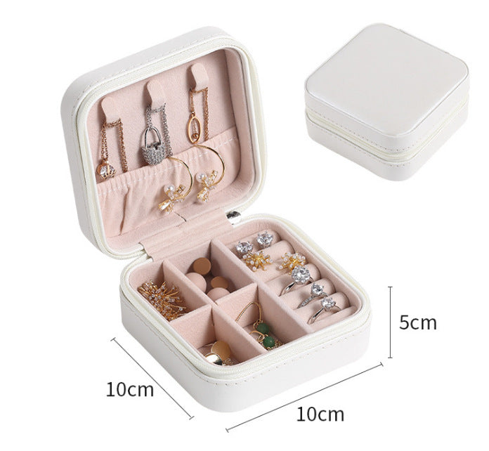 Simple Portable Jewelry Storage Box Home Travel Necklace Ring Earrings Easy to Carry Jewelry Box Direct Selling