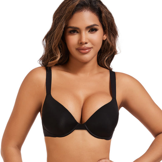 Cross-border new plus size bras, push-up and beautiful back plus size underwear, deep V seamless bras, foreign trade wholesale