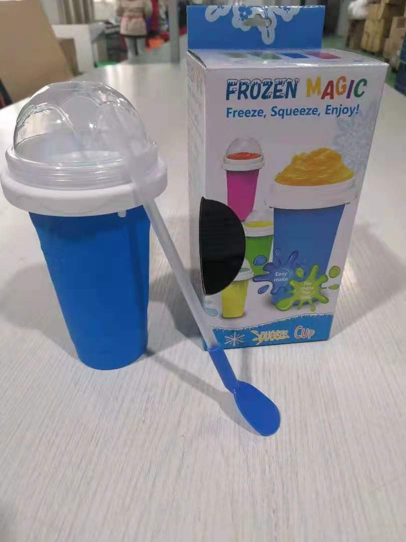 Slushy Maker Cup DIY Smoothie Cup Pinch Cup TIK TOK Frozen Magic Squeeze Cup Cross-border Hot Sale