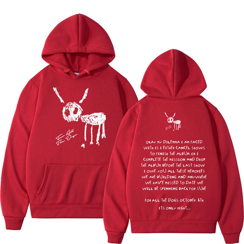 2024 New Rapper Drake for All The Dogs Letter Hoodie Men's Hi