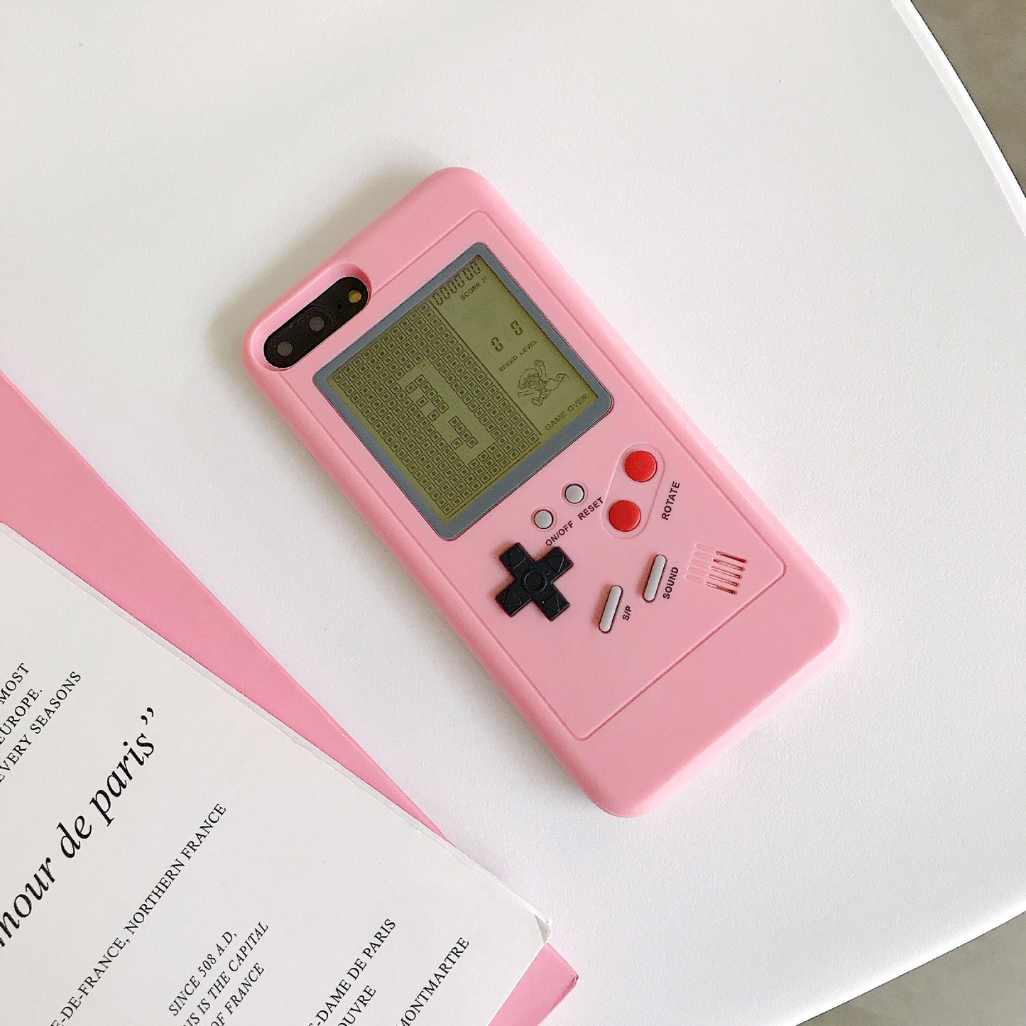 Tetris black and white screen Apple 13/12 suitable for iPhone 14promax game console mobile phone case xs/8p