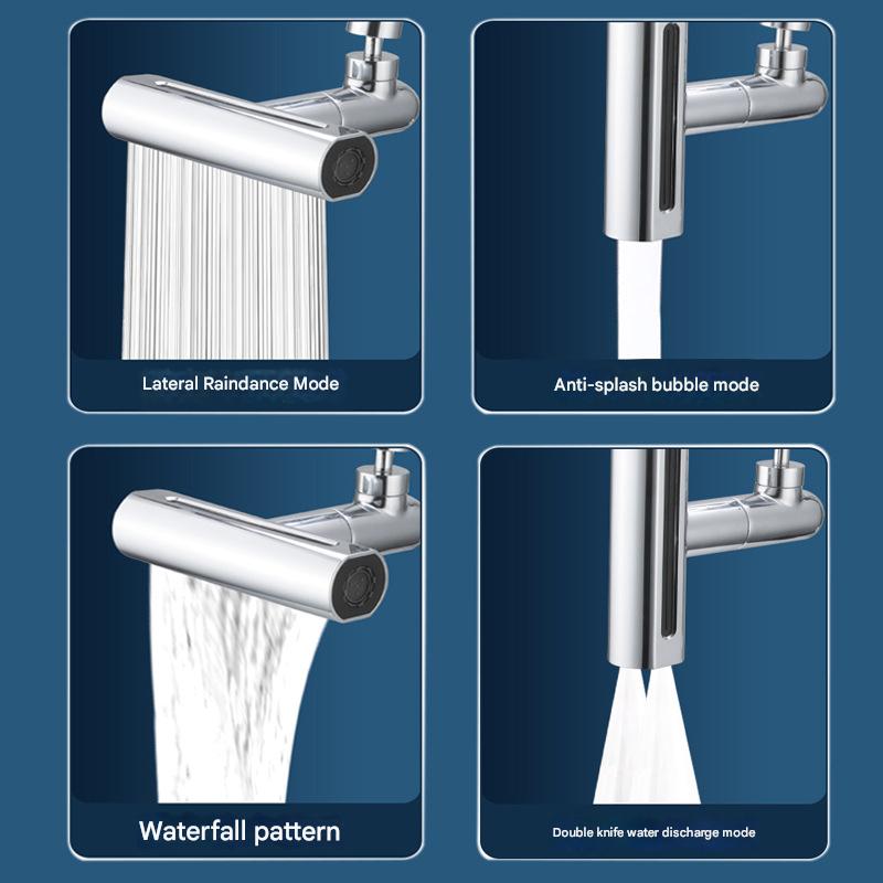 Four-speed raindance universal faucet kitchen splash-proof waterfall supercharged extension universal rotating extender faucet