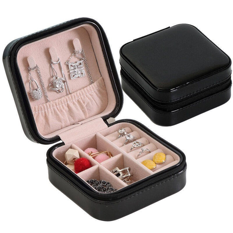 Simple Portable Jewelry Storage Box Home Travel Necklace Ring Earrings Easy to Carry Jewelry Box Direct Selling