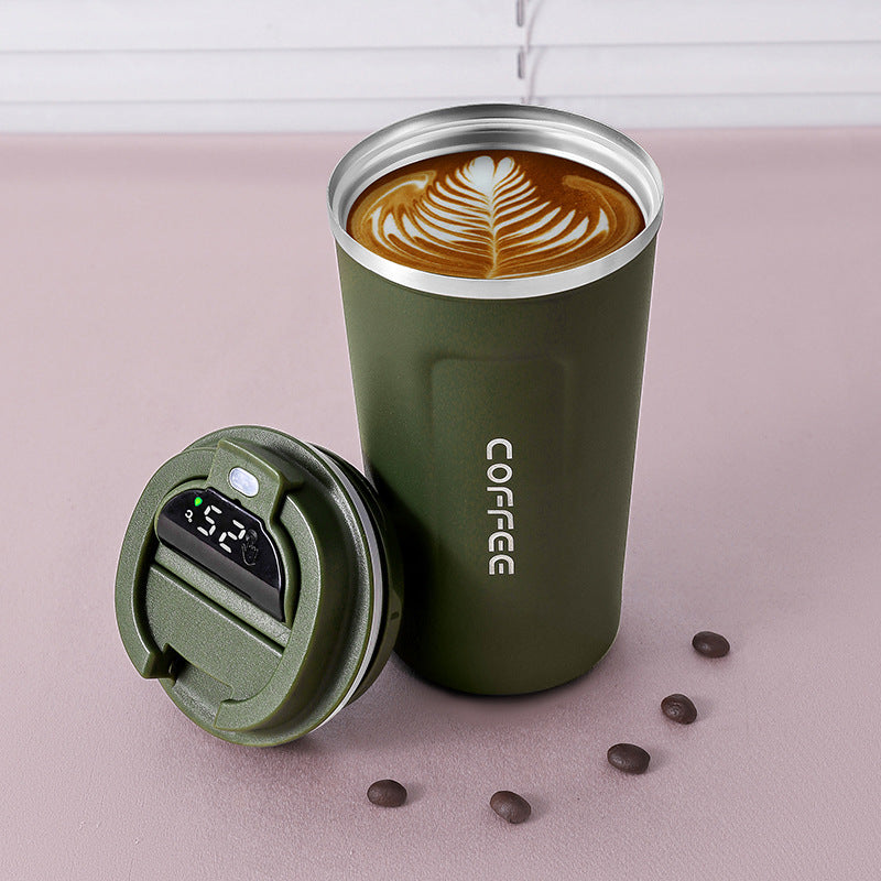Cross-border gradient color smart second generation concave and convex cup 304 stainless steel thermos cup car cup portable coffee cup