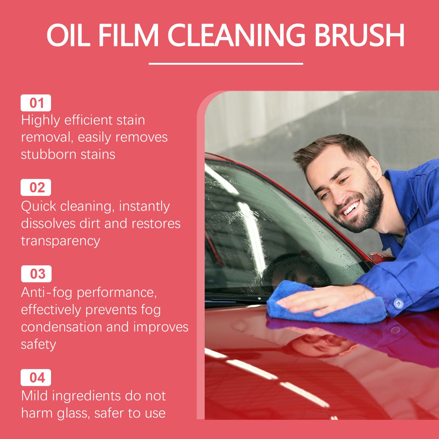 English version color box windshield film cleaner set decontamination cleaning car window rainproof car glass cleaning brush