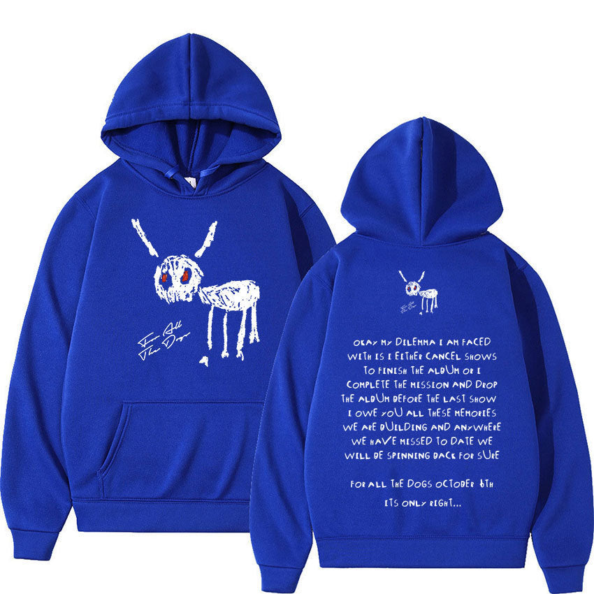 2024 New Rapper Drake for All The Dogs Letter Hoodie Men's Hi
