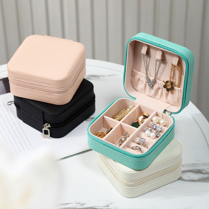Simple Portable Jewelry Storage Box Home Travel Necklace Ring Earrings Easy to Carry Jewelry Box Direct Selling