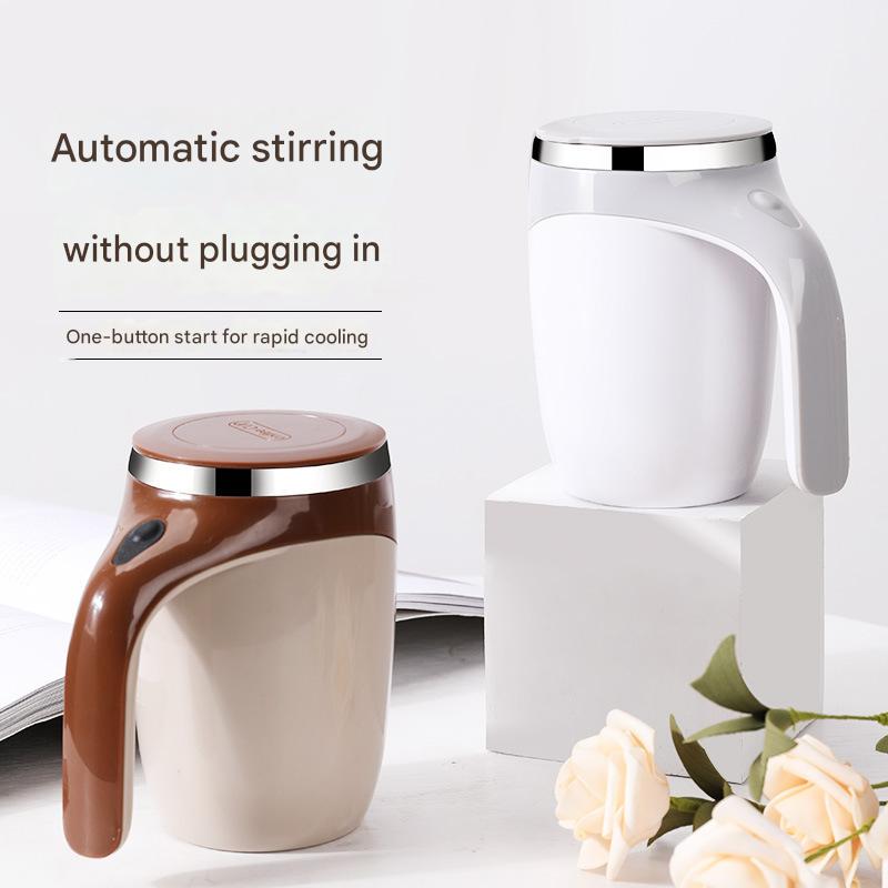 Fully automatic electric stirring cup, soy milk coffee cup, magnetic rotating stainless steel cross-border hot-selling charging water cup printing