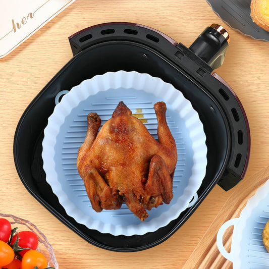 New Air Fryer Tray Silicone Fryer Mat Baking Pan Oven Tray Silicone Kitchen Supplies