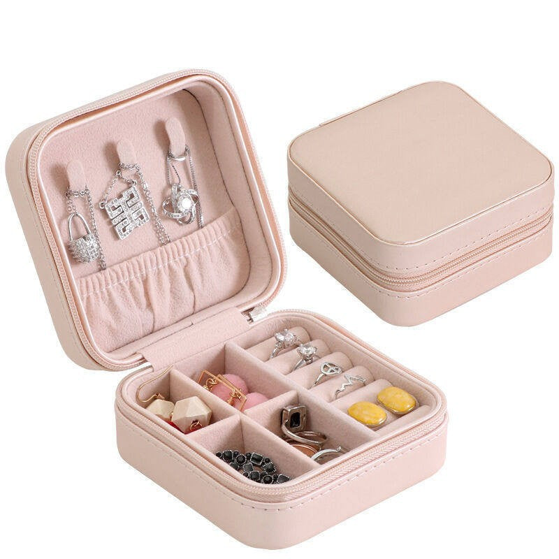 Simple Portable Jewelry Storage Box Home Travel Necklace Ring Earrings Easy to Carry Jewelry Box Direct Selling