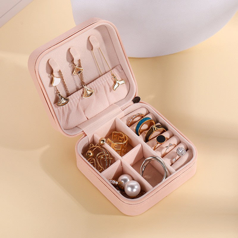 Simple Portable Jewelry Storage Box Home Travel Necklace Ring Earrings Easy to Carry Jewelry Box Direct Selling