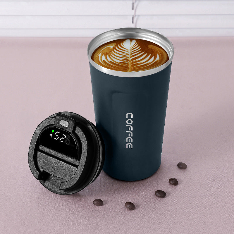 Cross-border gradient color smart second generation concave and convex cup 304 stainless steel thermos cup car cup portable coffee cup