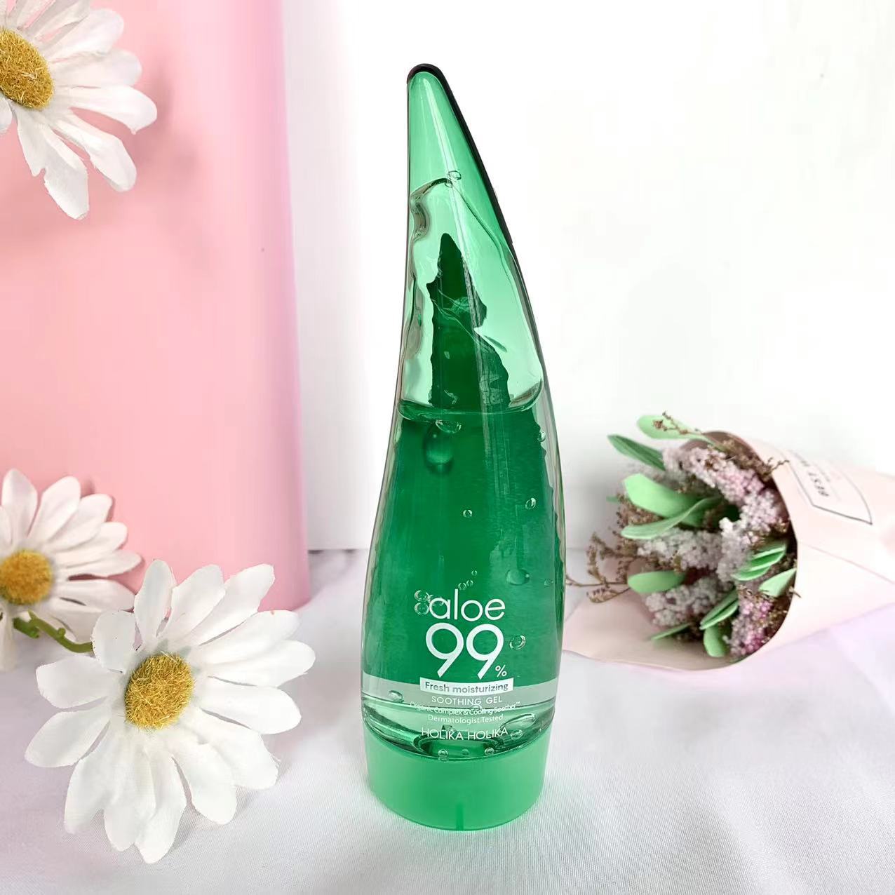 HOLIKA Natural Aloe Vera Gel 250ml South Korea Imported 55ml After-sun Soothing Mask Skin Care