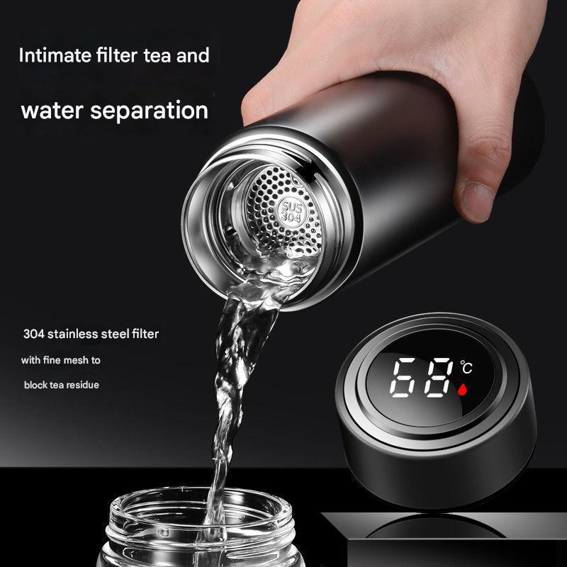 Smart temperature display 304 stainless steel gift custom insulation cup simple portable business tea brewing event gift water cup