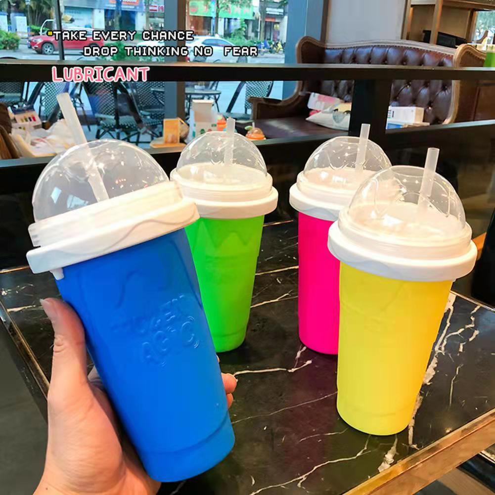 Slushy Maker Cup DIY Smoothie Cup Pinch Cup TIK TOK Frozen Magic Squeeze Cup Cross-border Hot Sale