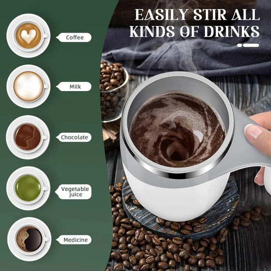 Fully automatic electric stirring cup, soy milk coffee cup, magnetic rotating stainless steel cross-border hot-selling charging water cup printing