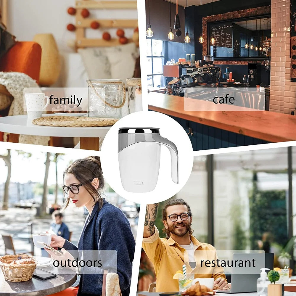 Fully automatic electric stirring cup, soy milk coffee cup, magnetic rotating stainless steel cross-border hot-selling charging water cup printing