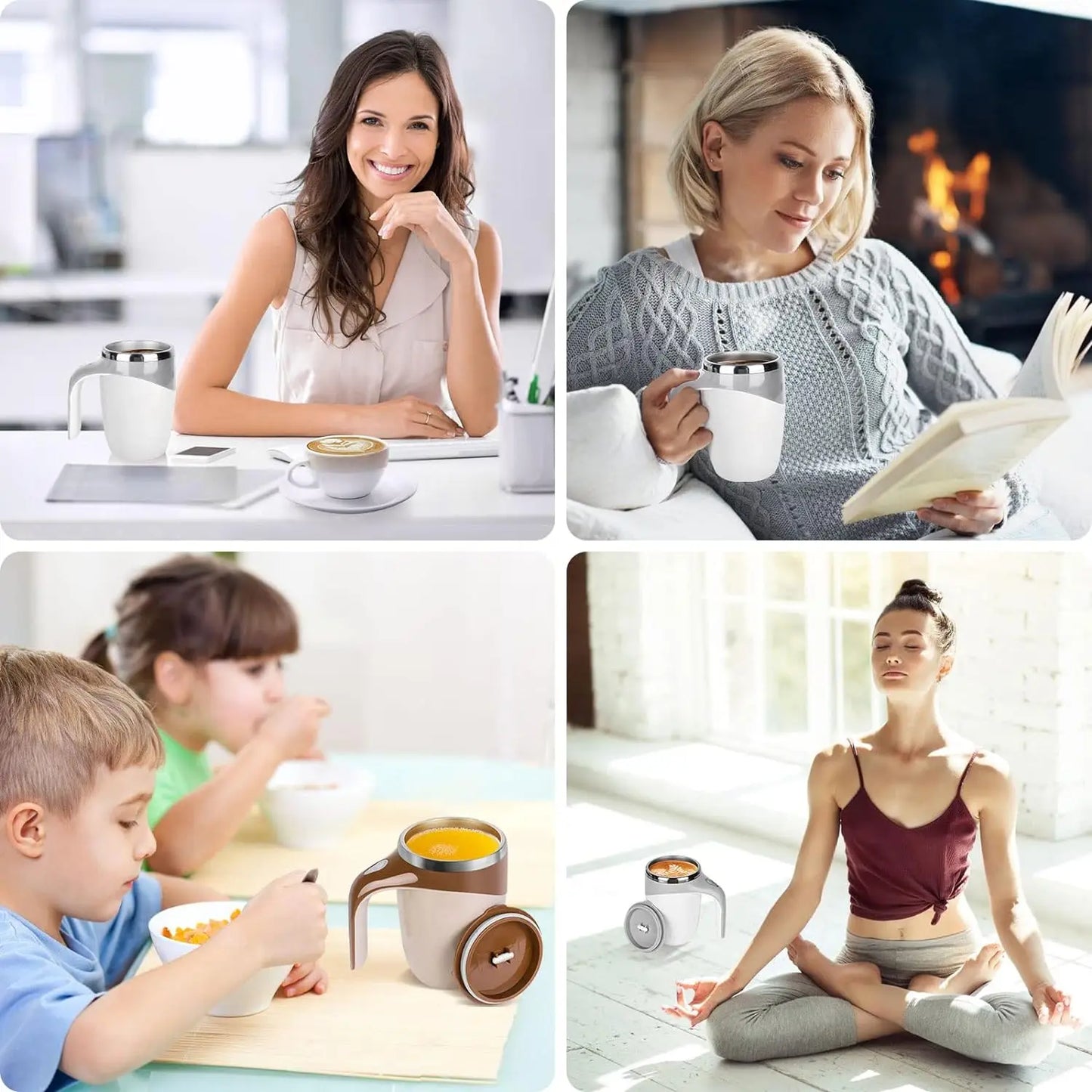 Fully automatic electric stirring cup, soy milk coffee cup, magnetic rotating stainless steel cross-border hot-selling charging water cup printing