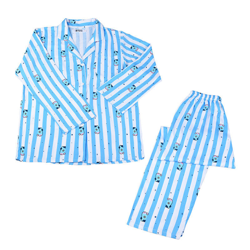 Pajamas Cute Homewear Casual Wear Two-piece Suit Men and Women