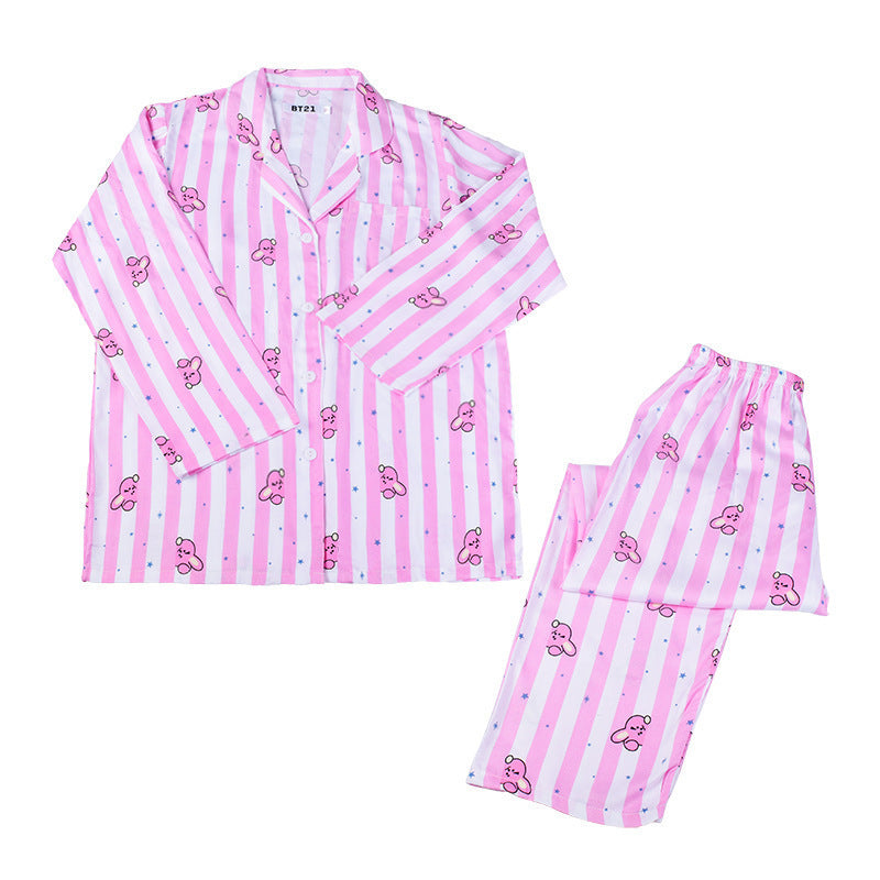 Pajamas Cute Homewear Casual Wear Two-piece Suit Men and Women