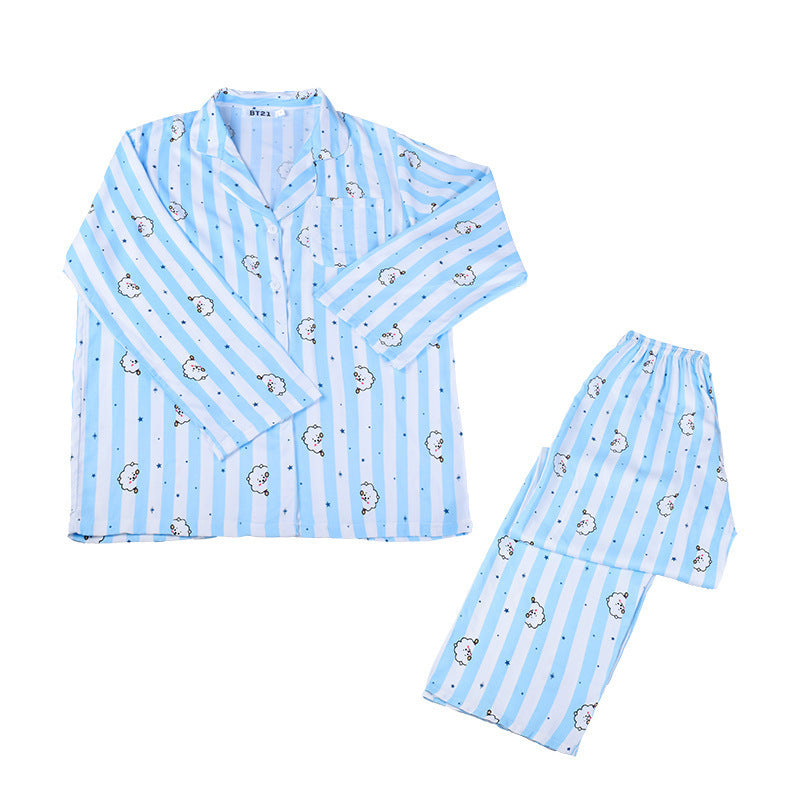 Pajamas Cute Homewear Casual Wear Two-piece Suit Men and Women