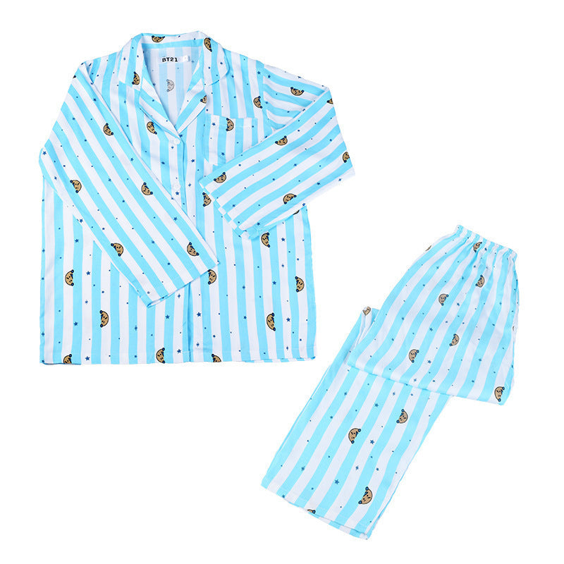 Pajamas Cute Homewear Casual Wear Two-piece Suit Men and Women
