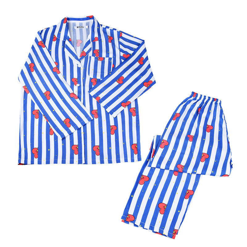 Pajamas Cute Homewear Casual Wear Two-piece Suit Men and Women
