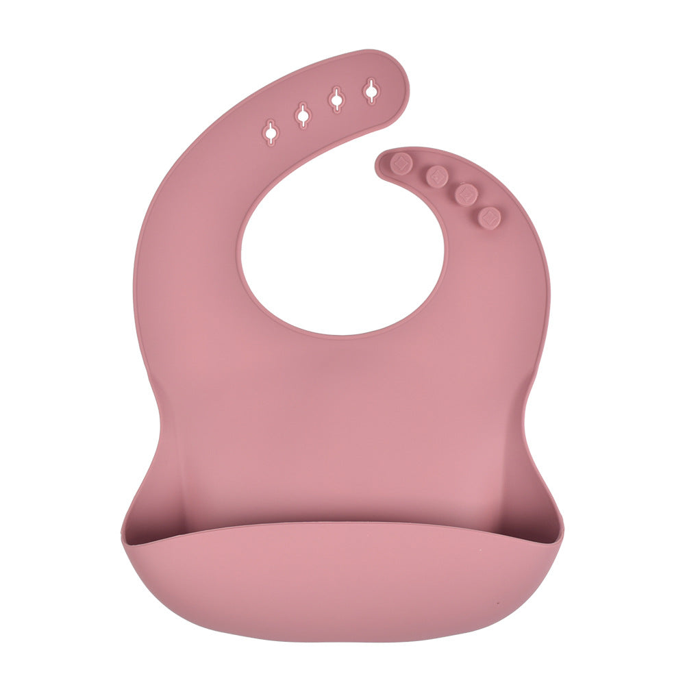 Silicone baby eating bib Easy to clean baby bib saliva towel Waterproof and leak-proof children's silicone saliva pocket