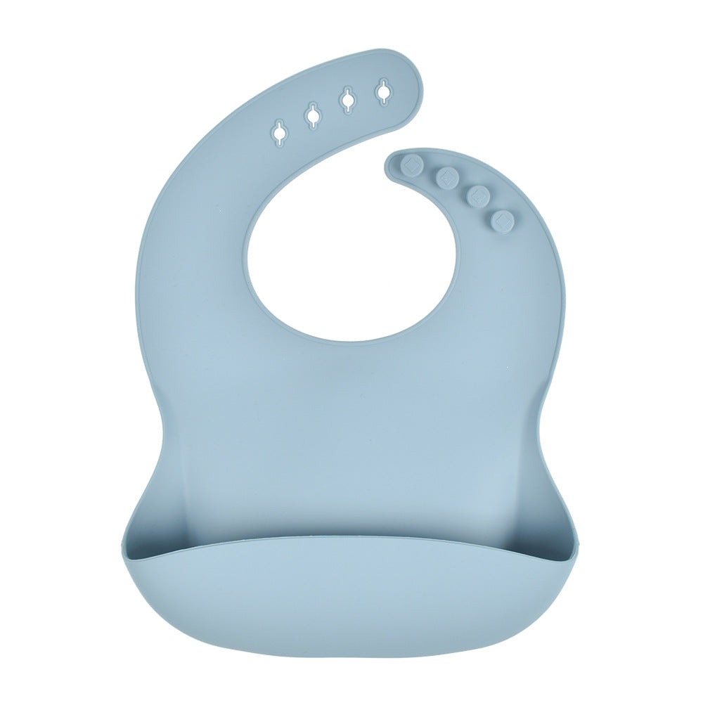 Silicone baby eating bib Easy to clean baby bib saliva towel Waterproof and leak-proof children's silicone saliva pocket