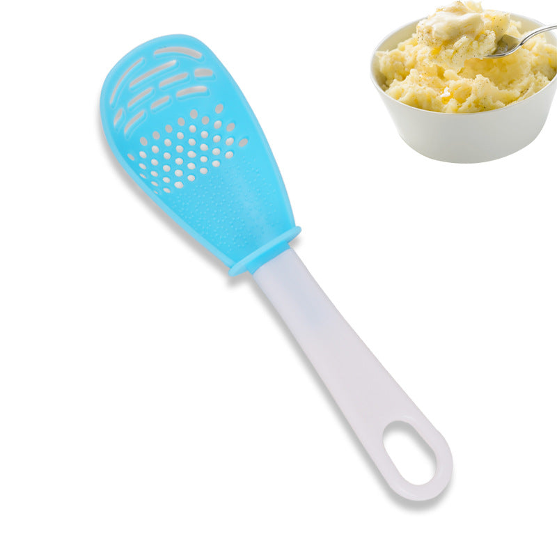 Kitchen multi-functional grinding cooking spoon potato masher draining colander home cooking shovel grinding ginger garlic device