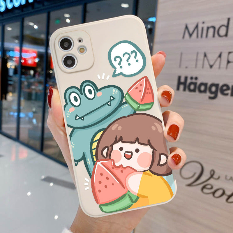 Cartoon cute Phone13pro max mobile phone case Apple 12 Pro all-inclusive 11 soft xr/8p suitable for couples