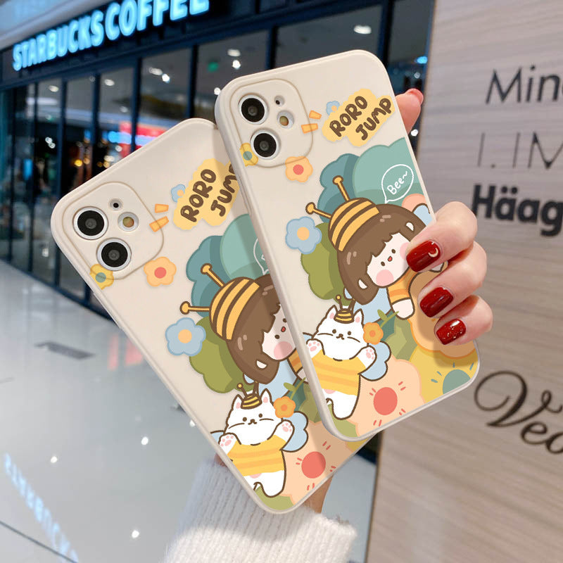 Cartoon cute Phone13pro max mobile phone case Apple 12 Pro all-inclusive 11 soft xr/8p suitable for couples