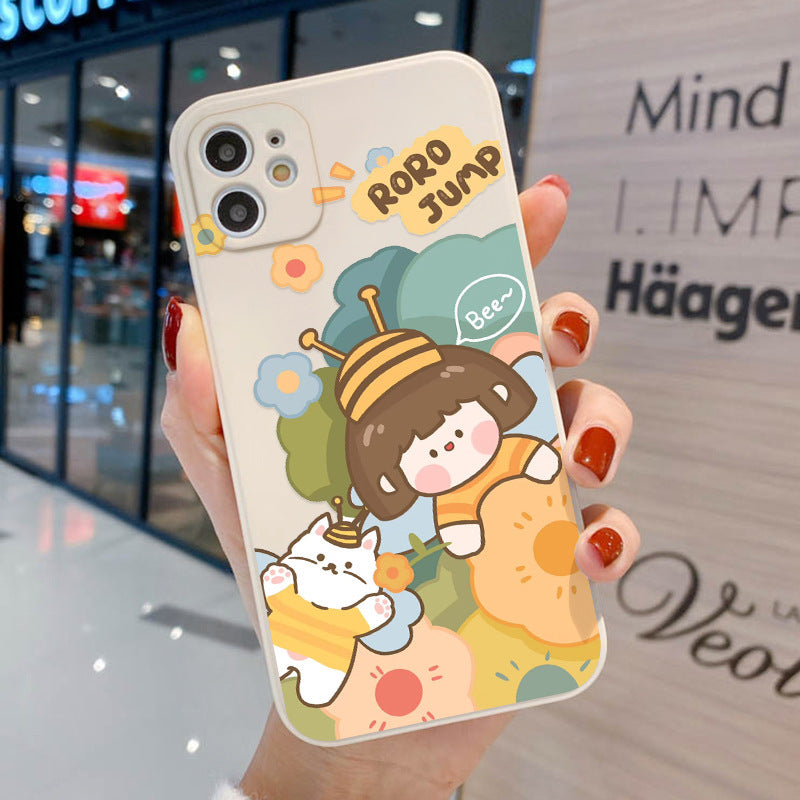 Cartoon cute Phone13pro max mobile phone case Apple 12 Pro all-inclusive 11 soft xr/8p suitable for couples
