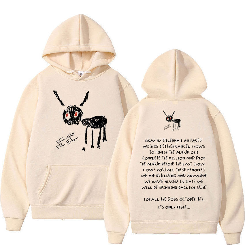2024 New Rapper Drake for All The Dogs Letter Hoodie Men's Hi