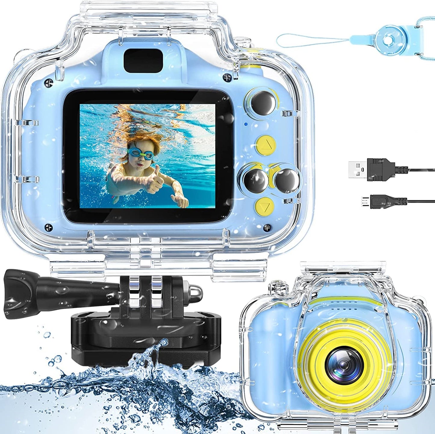 Amazon's popular sports waterproof stand for children mini camera children's high-definition digital camera toy can take pictures