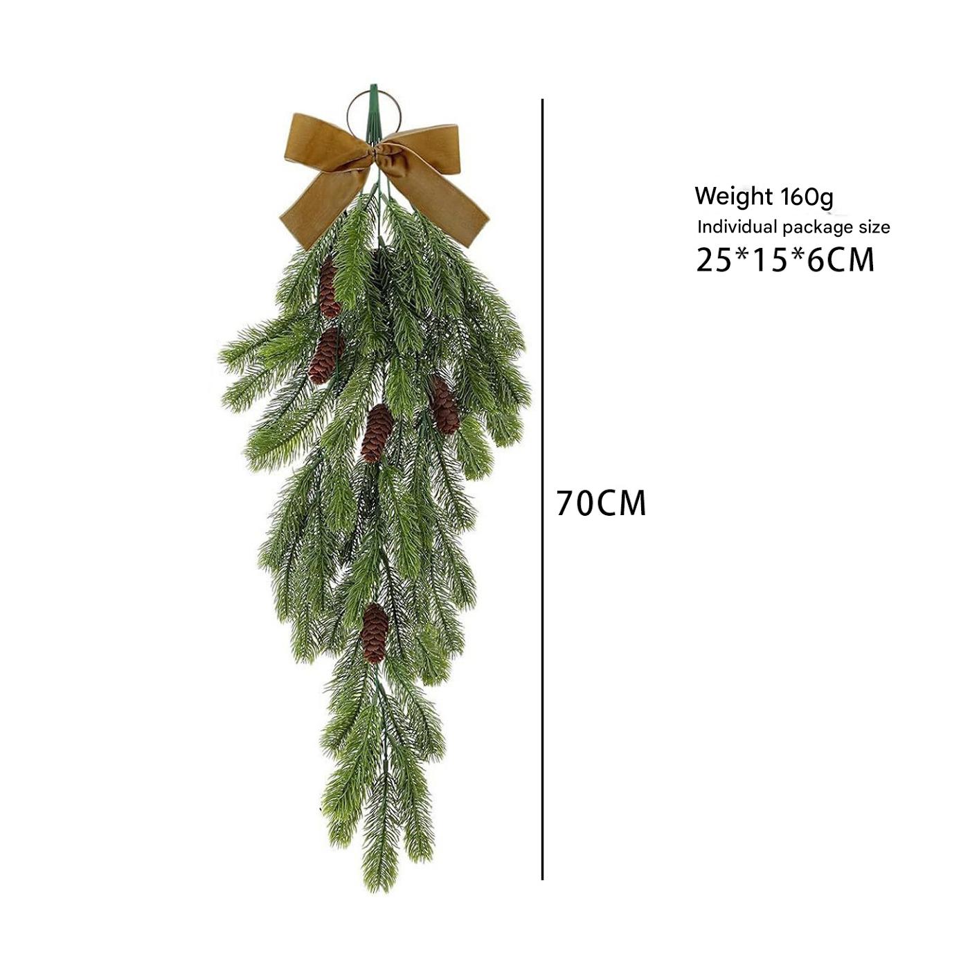 Christmas decorations, hanging ornaments, teardrop Christmas trees, bows, red berries, flocked PE wall hangings, rattan wreaths, and other decorative items.