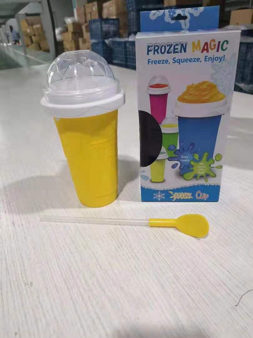 Slushy Maker Cup DIY Smoothie Cup Pinch Cup TIK TOK Frozen Magic Squeeze Cup Cross-border Hot Sale