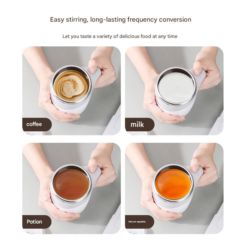 Fully automatic electric stirring cup, soy milk coffee cup, magnetic rotating stainless steel cross-border hot-selling charging water cup printing