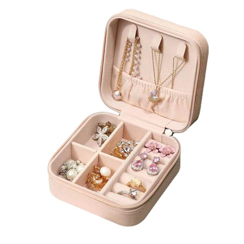 Simple Portable Jewelry Storage Box Home Travel Necklace Ring Earrings Easy to Carry Jewelry Box Direct Selling