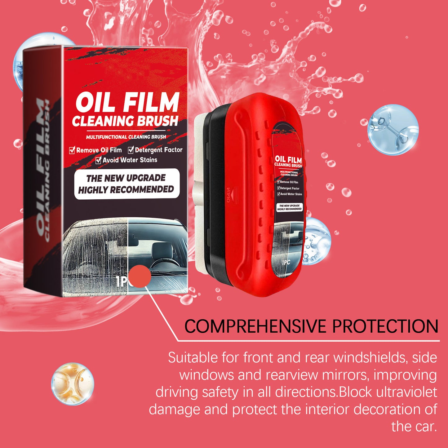 English version color box windshield film cleaner set decontamination cleaning car window rainproof car glass cleaning brush