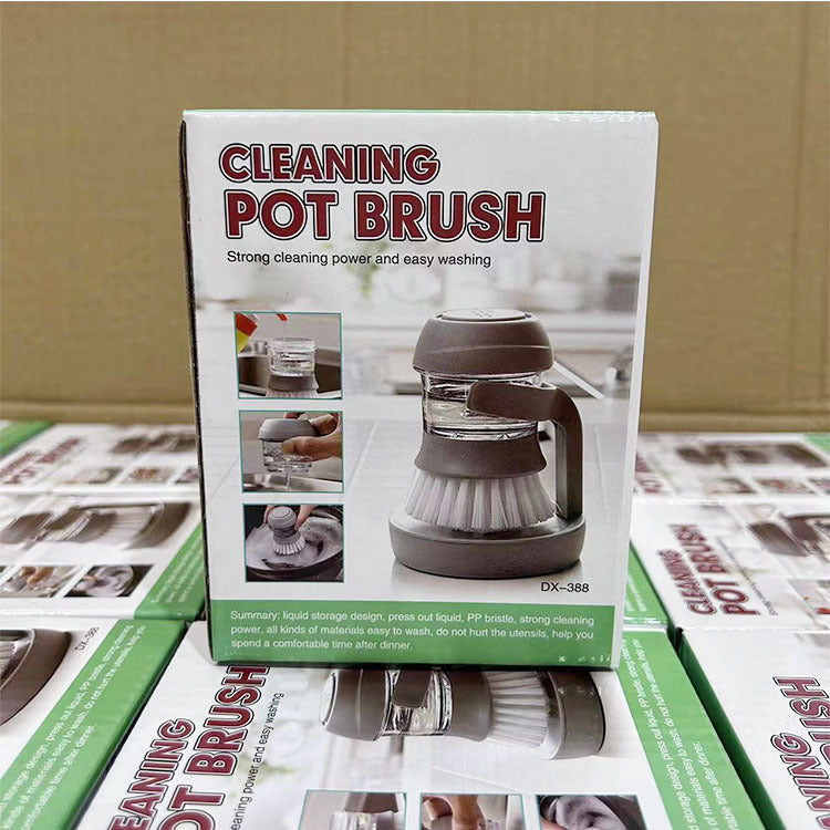 Pot brush decontamination and descaling cleaning brush kitchen press degreasing pot washing brush automatic liquid filling dishwashing brush